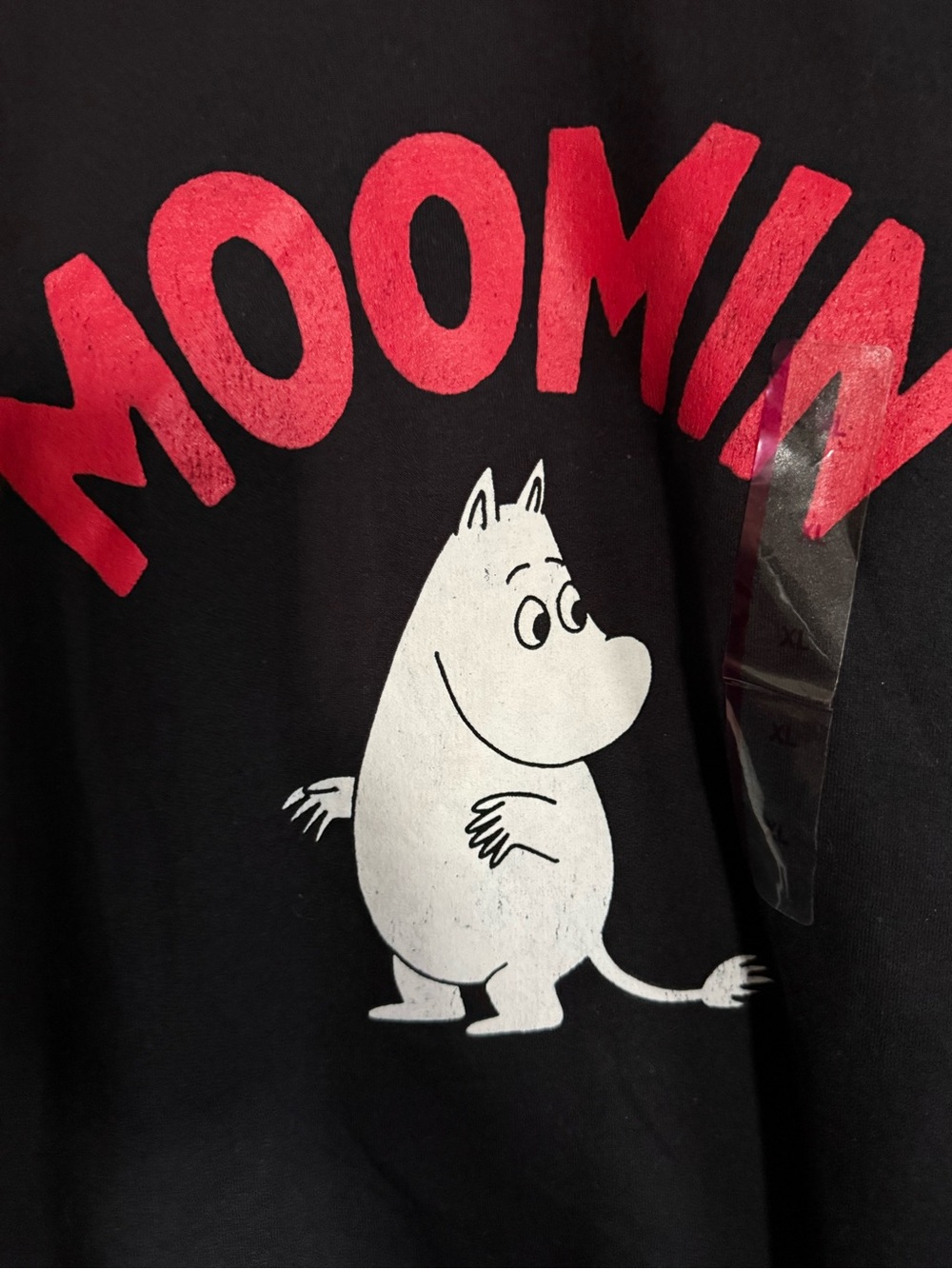 Moomin NWT Size XL Black Crewneck Sweater with Red Logo - Picture 2 of 3